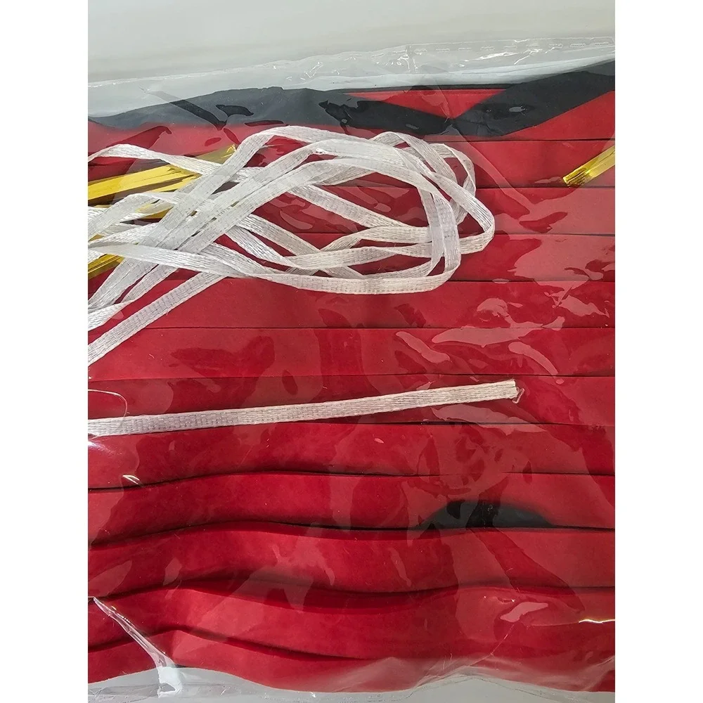 New Red, black and red tissue tassel garland